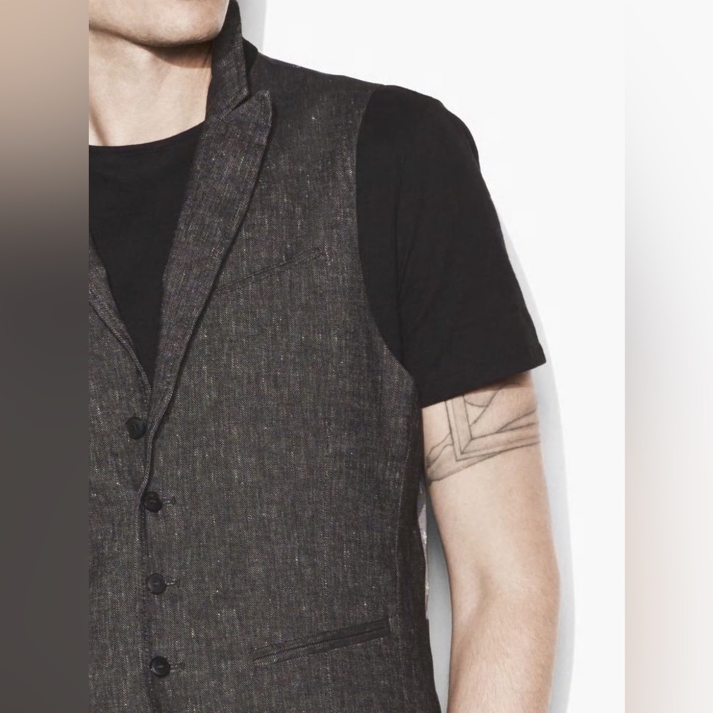 John Varvatos Wire Peak Lapel Vest